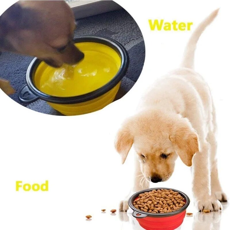 Portable Foldable Collapsing Silicon Non-Tear Dog Bowl