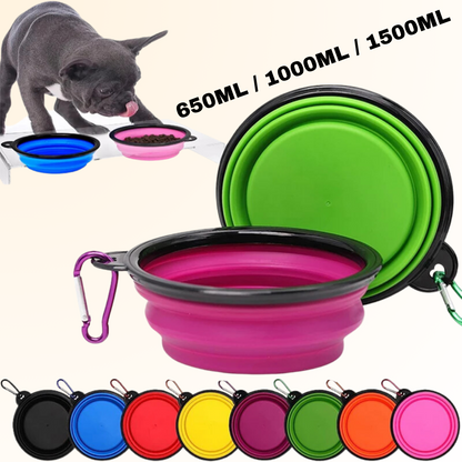 Portable Foldable Collapsing Silicon Non-Tear Dog Bowl